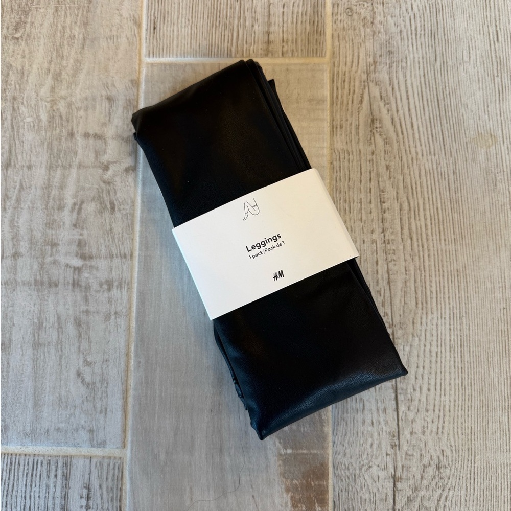 H&M Black Faux Leather Leggings